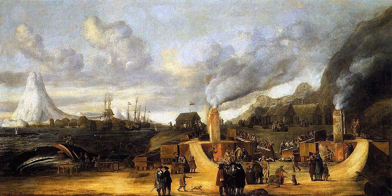 Cornelis de Man The Whale oil Factory on Jan Mayen Island. Germany oil painting art